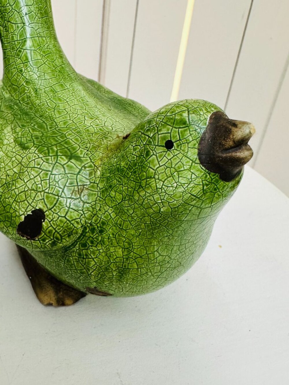 Pier 1 Green Crackle Glaze Bird Figurines Set Cottagecore Farmhouse Decor - Picture 8 of 14